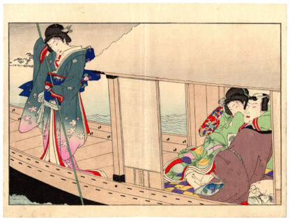 A DRIFTING BOAT (Toyohara Chikanobu)