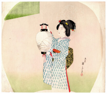 BEAUTY WITH PAPER LANTERN (Suzuki Kinsen)